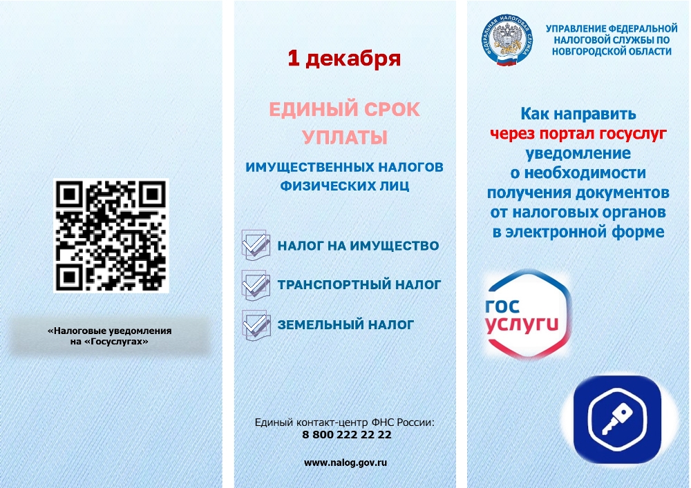 1 декабря единый срок уплаты имущественных налогов физических лиц.