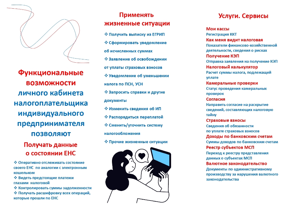 Функциональные возможности личного кабинета налогоплательщика индивидуального предпринимателя позволяют получать данные о состоянии ЕНС.